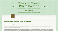 Desktop Screenshot of beavercreekfarmcabins.com